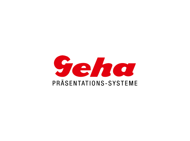 Geha Logo mit Unterzeile »Präsentations-Systeme«