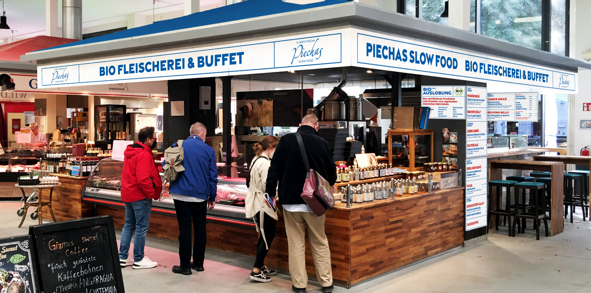 Elemente des Piechas Corporate Designs und Marktstand-Impressionen, Video